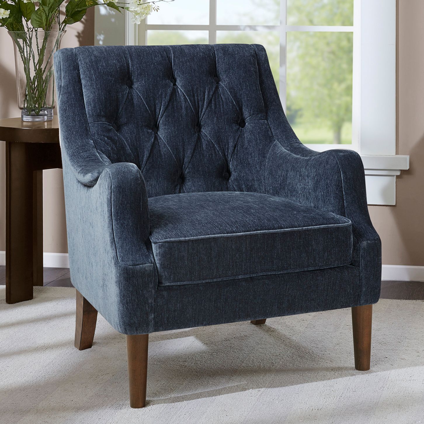 Navy blue tufted accent chair new arrivals