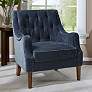 Elle Navy Tufted Fabric Accent Chair