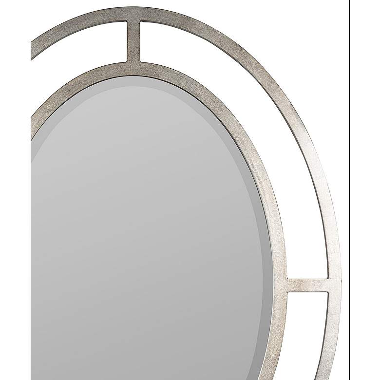 Image 3 Elle Silver Leaf Metal 30 1/2" x 40 1/2" Oval Wall Mirror more views