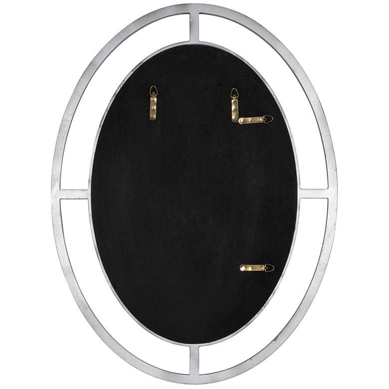 Image 6 Elle Silver Leaf Metal 30 1/2" x 40 1/2" Oval Wall Mirror more views
