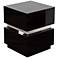 Elle Square Stack High-Gloss Black 2-Drawer Accent Table