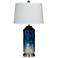 Ellemonde White Mercury Glass and Blue Column Table Lamp