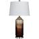 Ellemonde White Mercury Glass and Brown Column Table Lamp
