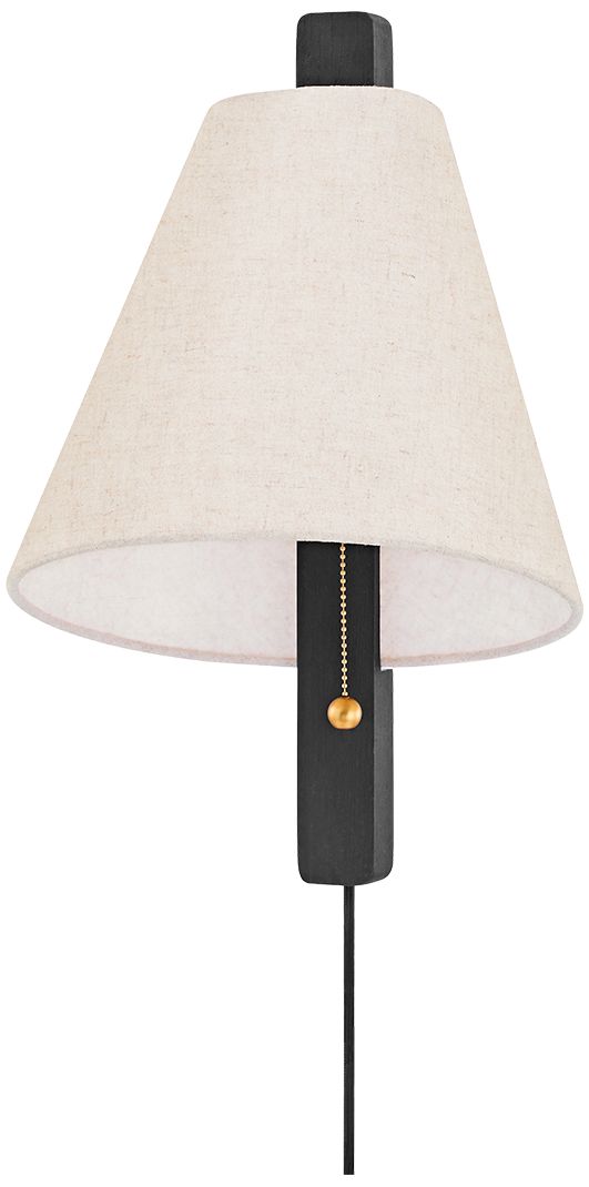 Image 2 Ellen 1 Light Plug-In Sconce Aged Brass more views