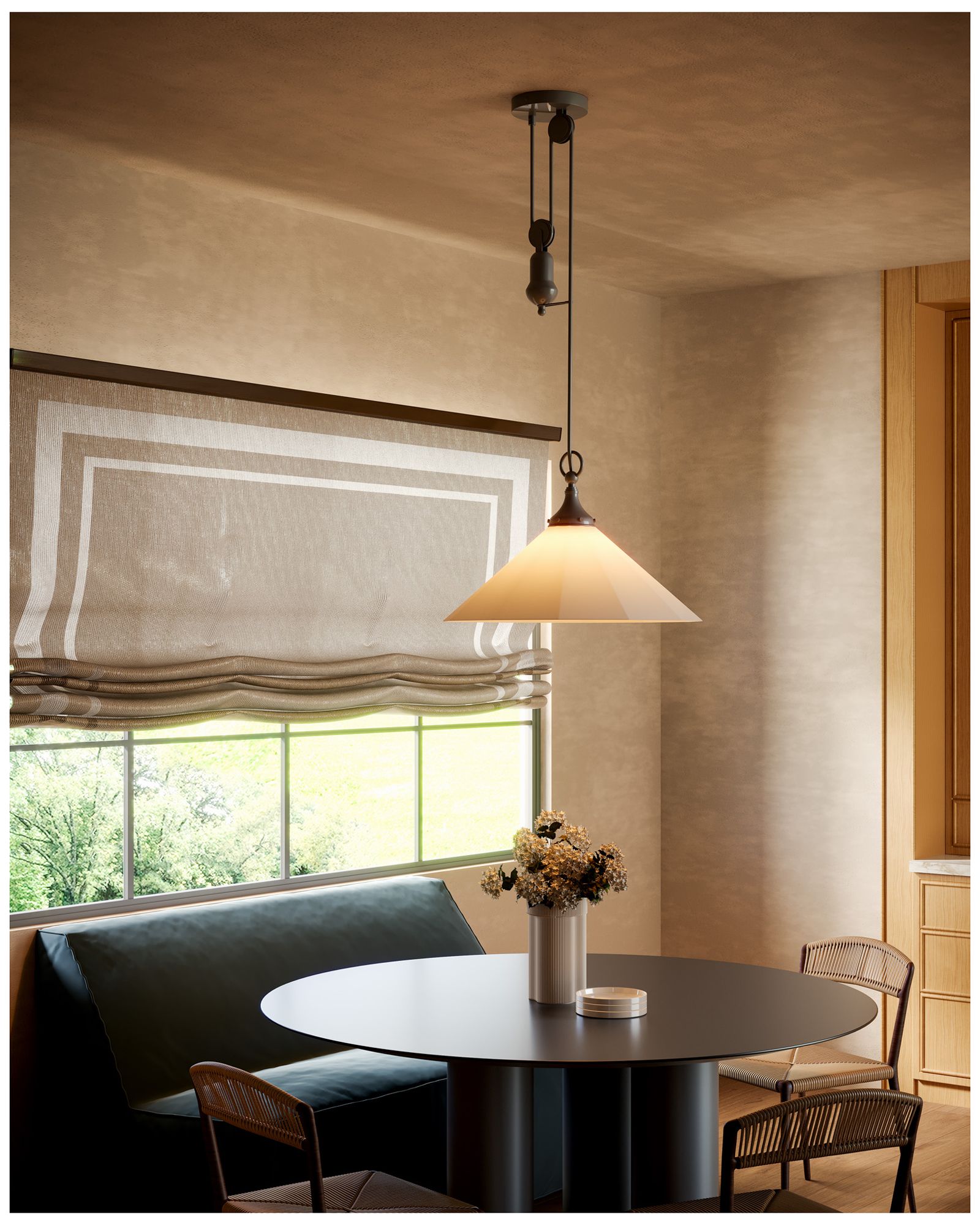 Image 3 Ellen 20" Wide Matte Black Cone Pendant Light more views