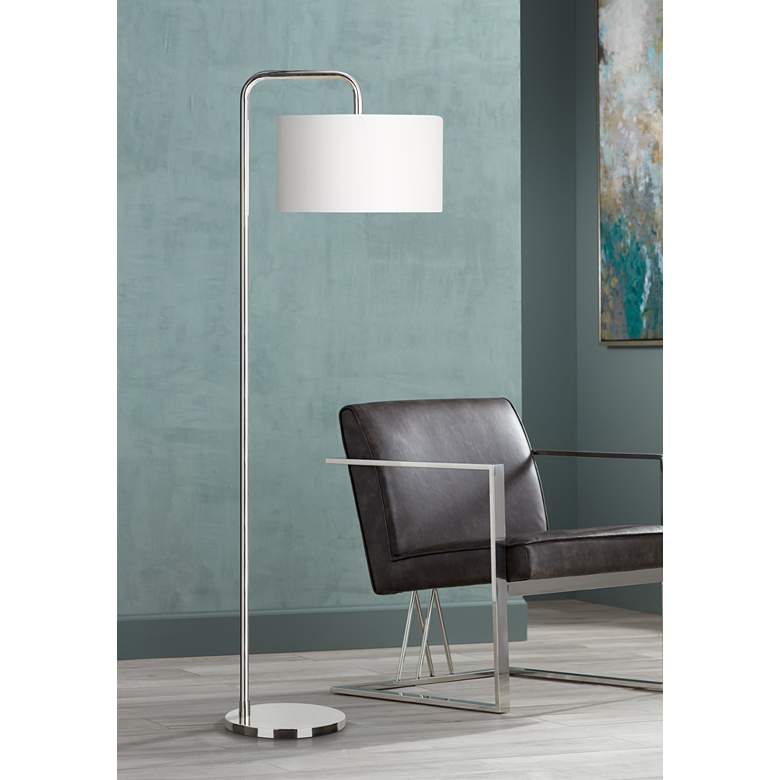 Image 1 Ellen DeGeneres Dean Polished Nickel LED Floor Lamp