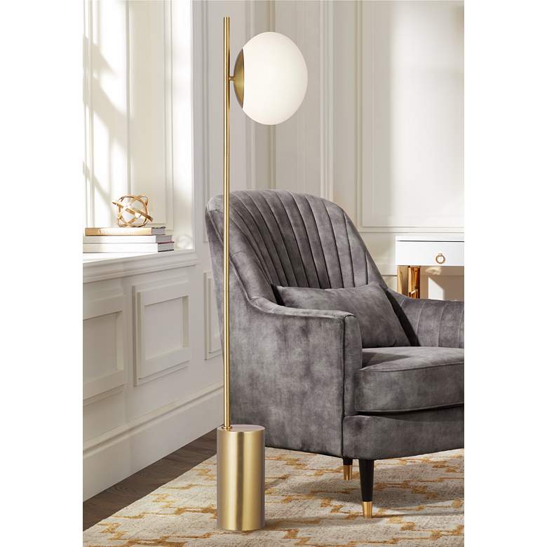 Image 1 Ellen DeGeneres Lune 66" Burnished Brass LED Floor Lamp