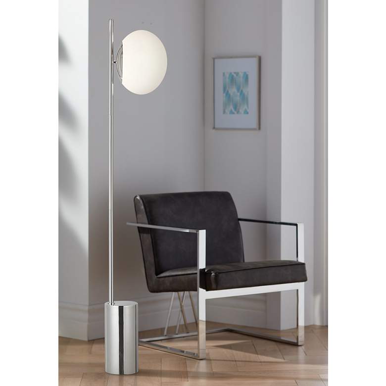 Image 1 Ellen DeGeneres Lune Polished Nickel LED Floor Lamp
