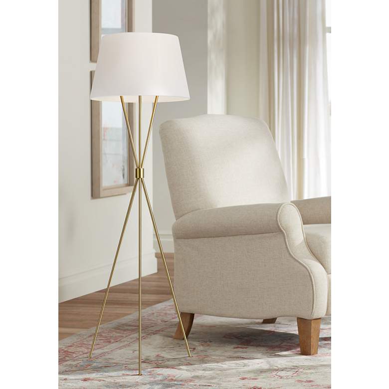 Image 1 Ellen DeGeneres Penny Burnished Brass LED Floor Lamp
