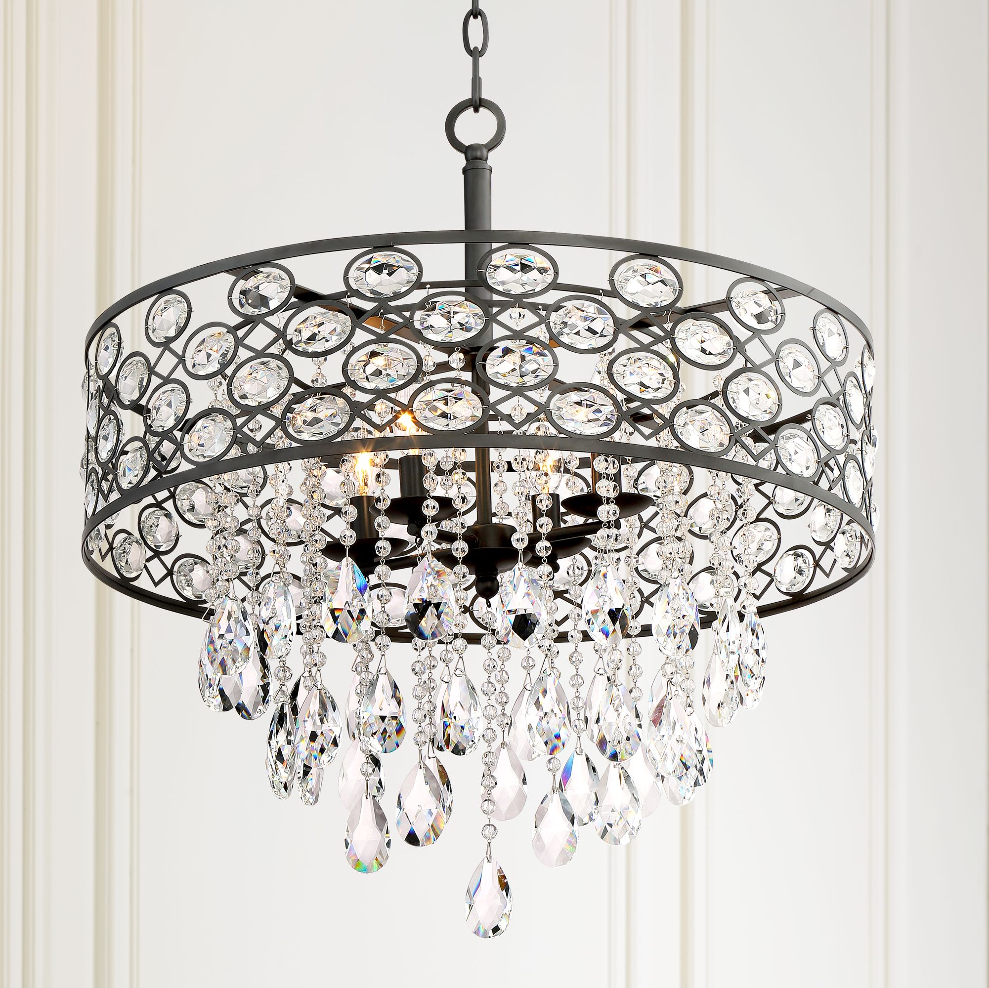 crystal cylinder chandelier