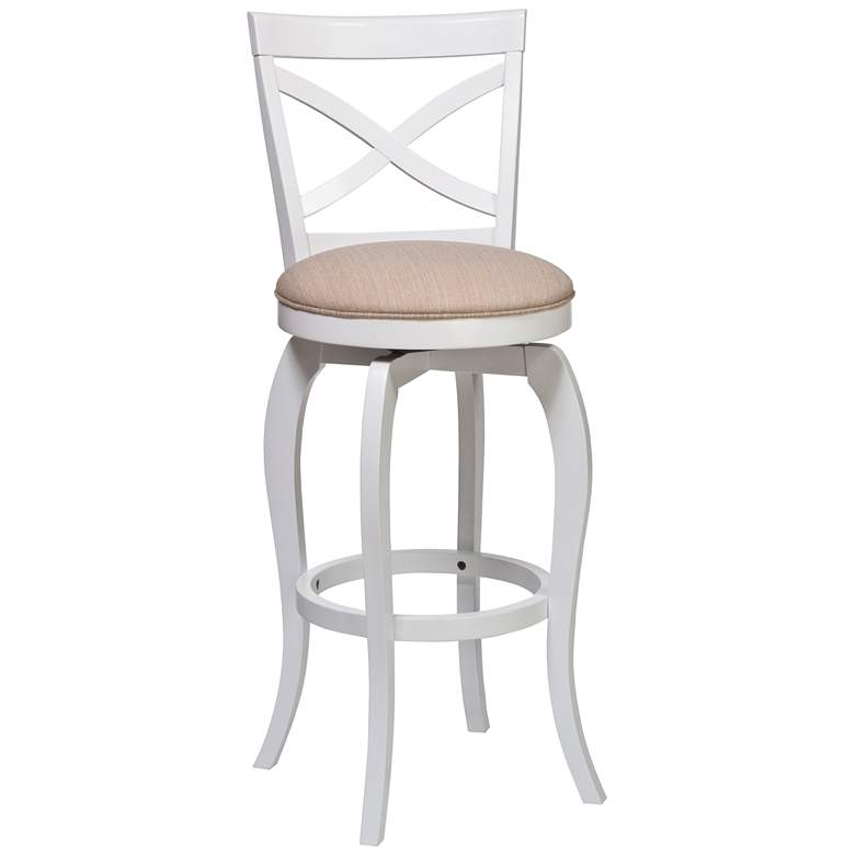 Image 2 Ellendale 25 1/4" Beige Fabric Swivel Counter Stool