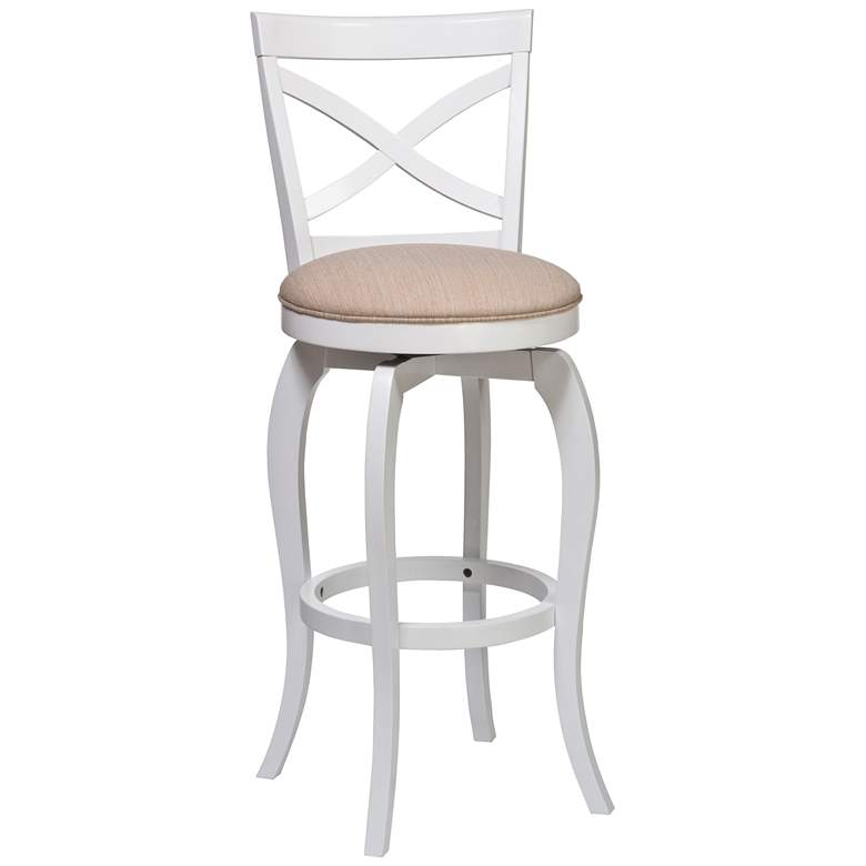 Image 2 Ellendale 25 1/4 inch Beige Fabric Swivel Counter Stool