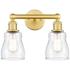 Ellery 13.75" Wide 2 Light Satin Gold Bath Vanity Light With Clear Sha