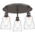 Ellery 16.5"W 3 Light Oil Rubbed Bronze Flush Mount With Clear Glass S