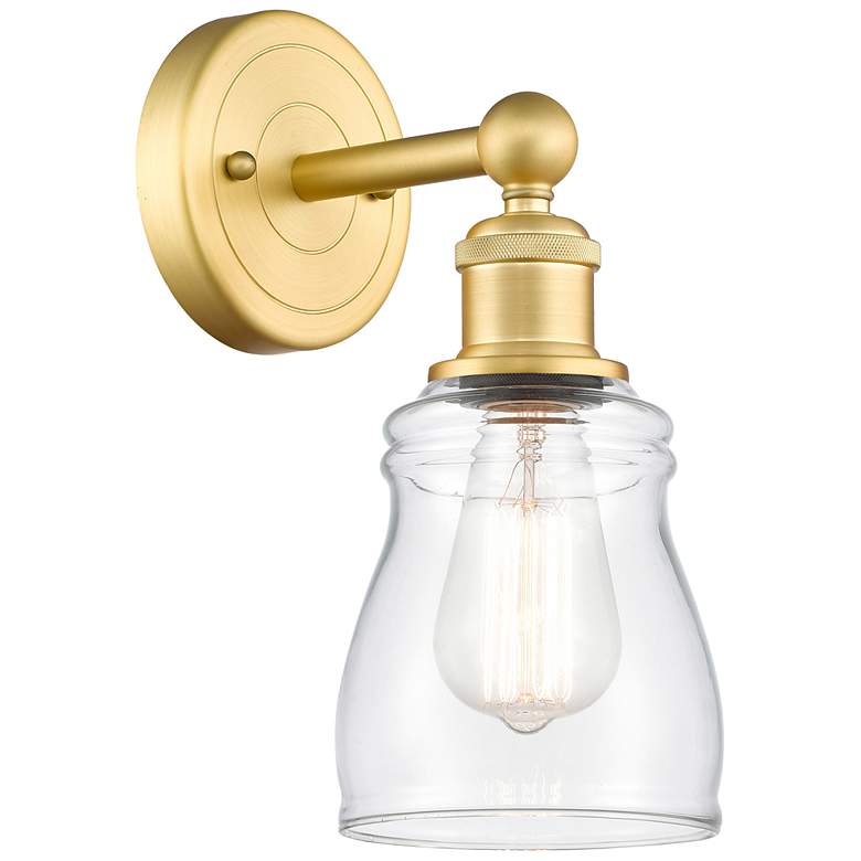 Image 1 Ellery 2.6" High Satin Gold Sconce With Clear Shade