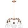 Ellery 22.75"W 5 Light Antique Copper Stem Hung Chandelier With Clear 