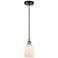 Ellery 4.75" Wide Black Brass Corded Mini Pendant With White Shade