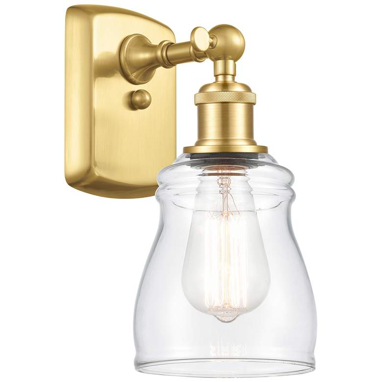 Image 1 Ellery 9 inch High Satin Gold Sconce w/ Clear Shade