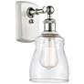 Ellery 9" High White and Polished Chrome Sconce w/ Clear Shade