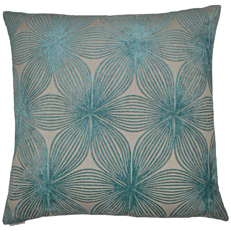 Ellery Aqua 24 inch Square Decorative Throw Pillow