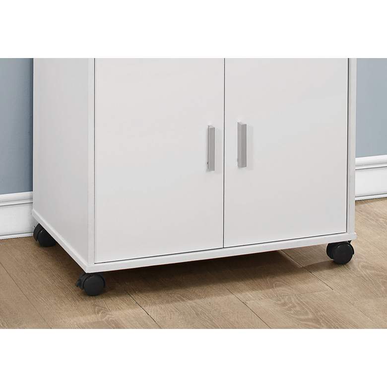 Image 3 Ellie 22 inch Wide White Finish 2-Door Kitchen Cart or Serving Cart more views
