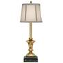 Ellie Artisan Brass USB and Outlet Buffet Table Lamp