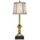 Ellie Artisan Brass USB and Outlet Buffet Table Lamp