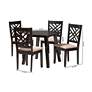 Ellie Beige Fabric 5-Piece Dining Table and Chairs Set