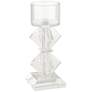 Ellie Diamond Stack Glass Pillar Candle Holders Set of 2