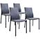 Ellie Gray Faux Leather Dining Chair Set of 4