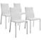 Ellie White Faux Leather Dining Chair Set of 4
