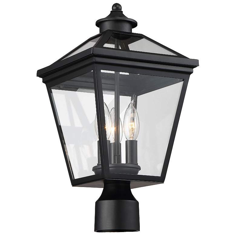 Image 3 Ellijay 3-Light Outdoor Post Lantern in Black more views
