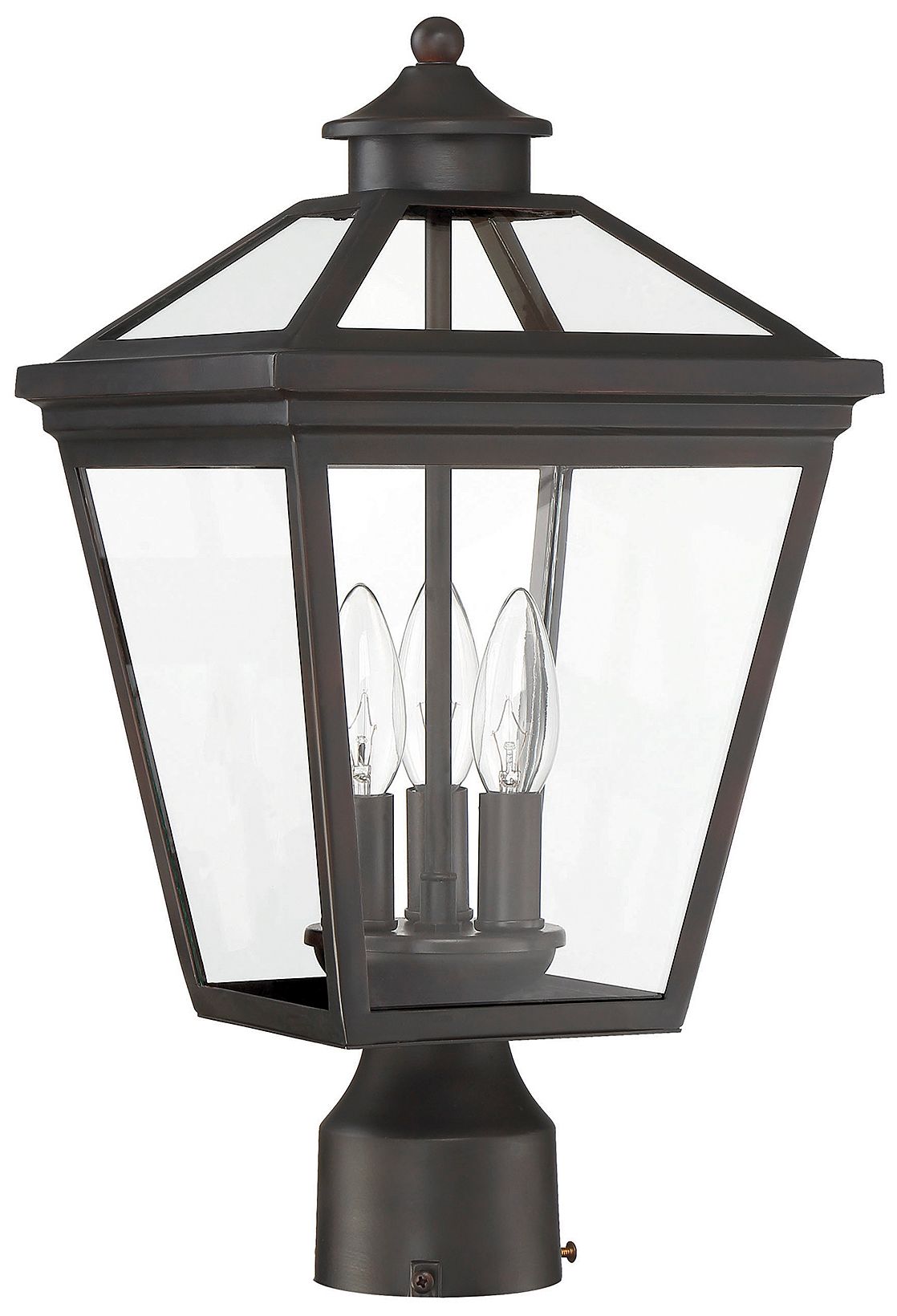 Image 2 Ellijay 3-Light Outdoor Post Lantern in English Bronze more views