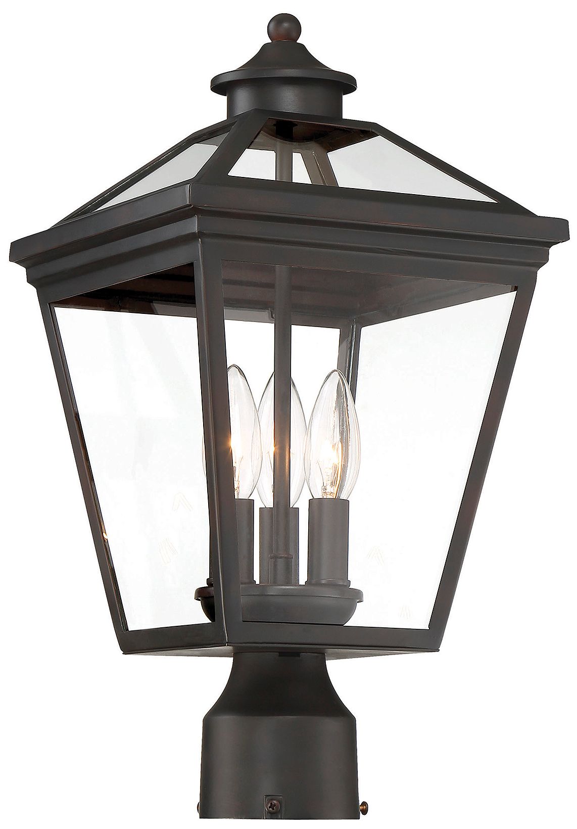 Image 3 Ellijay 3-Light Outdoor Post Lantern in English Bronze more views
