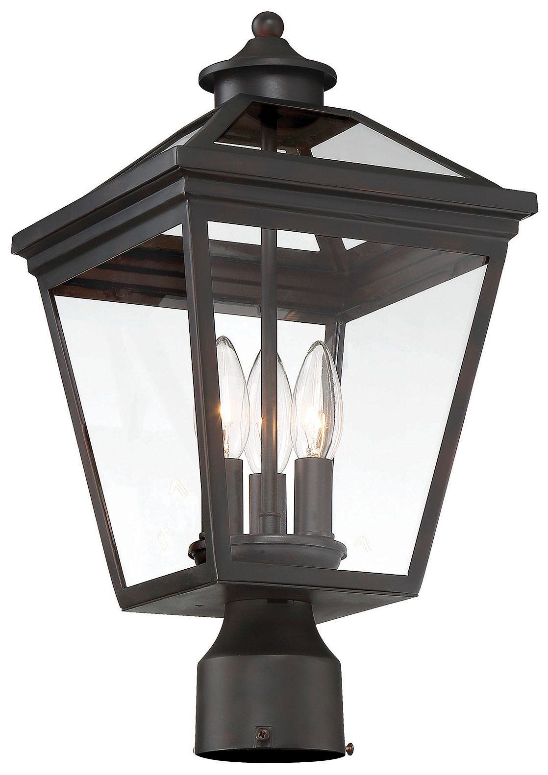 Image 4 Ellijay 3-Light Outdoor Post Lantern in English Bronze more views