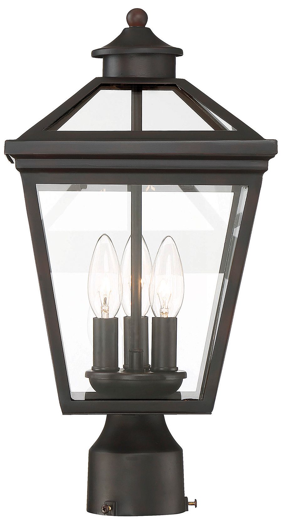 Image 5 Ellijay 3-Light Outdoor Post Lantern in English Bronze more views