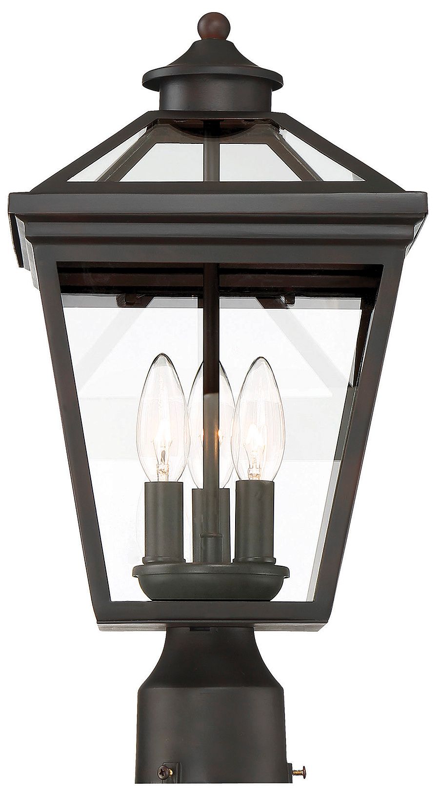 Image 6 Ellijay 3-Light Outdoor Post Lantern in English Bronze more views