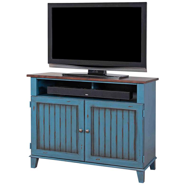Image 1 Ellington 41 1/2" Wide Vibrant Blue 2-Door Wood TV Stand