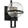 1_Elliot 11 1/2" High Textured Black Glass Orb Wall Sconce