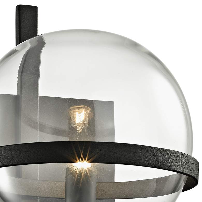 Image 2 Elliot 11 1/2" High Textured Black Glass Orb Wall Sconce more views