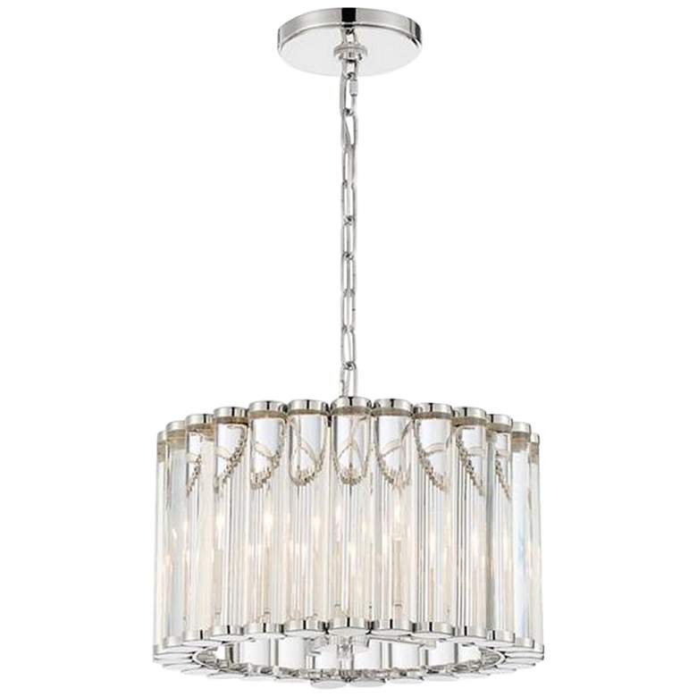 Image 2 Elliot 15 1/4" Wide Polished Nickel and Glass Ceiling Light