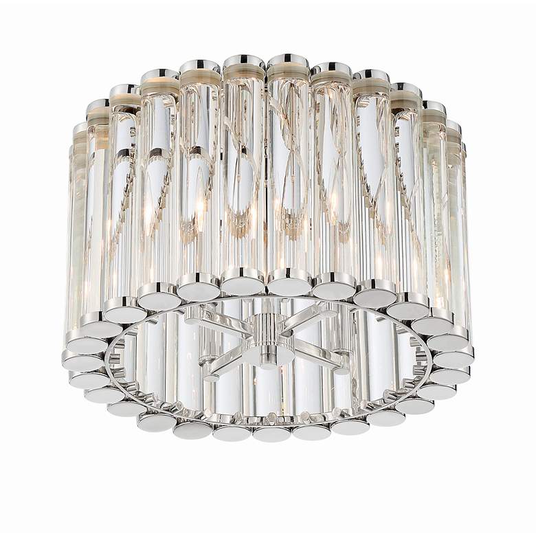 Image 3 Elliot 15 1/4" Wide Polished Nickel and Glass Ceiling Light more views