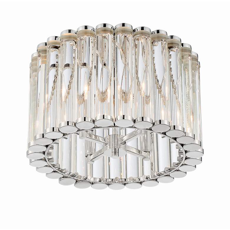 Image 3 Elliot 15 1/4 inch Wide Polished Nickel and Glass Ceiling Light more views