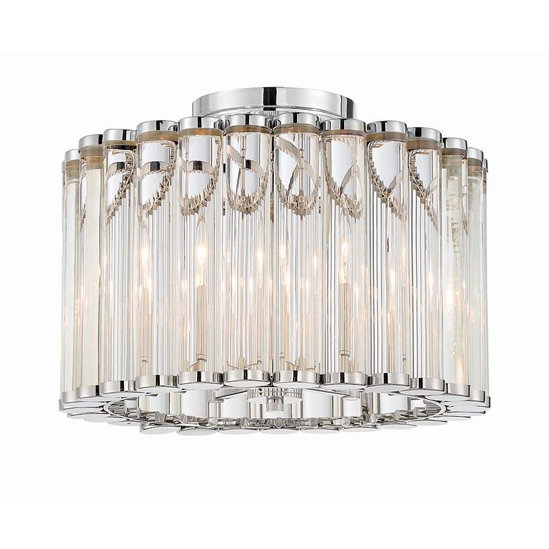 Image 4 Elliot 15 1/4" Wide Polished Nickel and Glass Ceiling Light more views