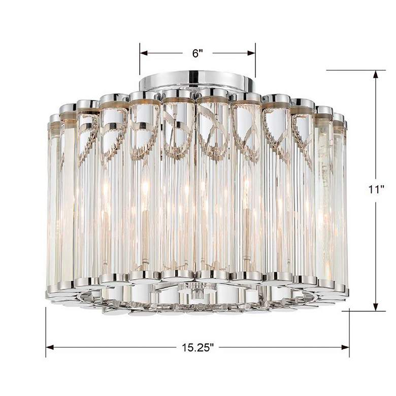 Image 6 Elliot 15 1/4" Wide Polished Nickel and Glass Ceiling Light more views