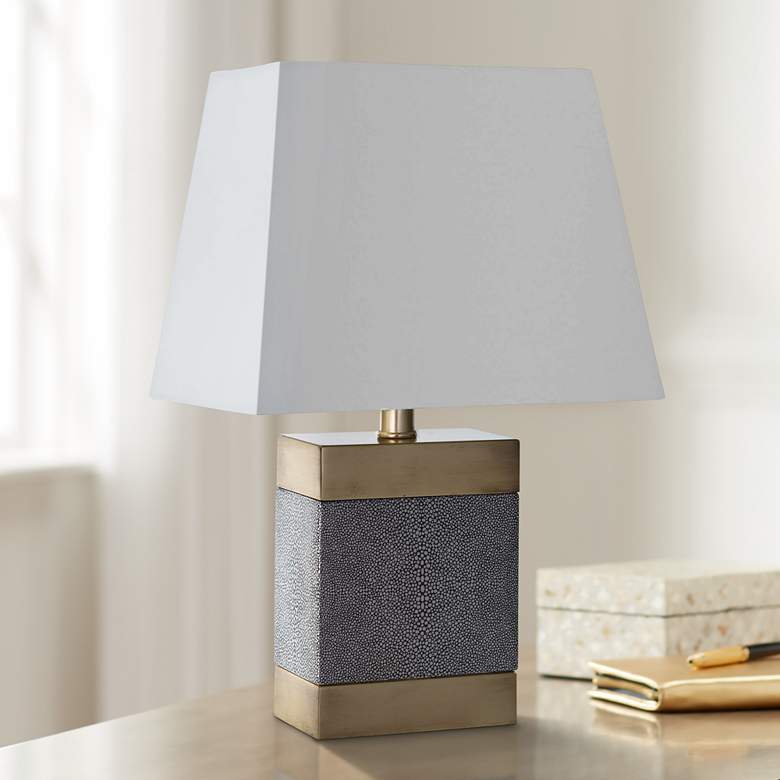 Image 1 Elliot 18 1/2 inch High Shagreen Ceramic Accent Table Lamp