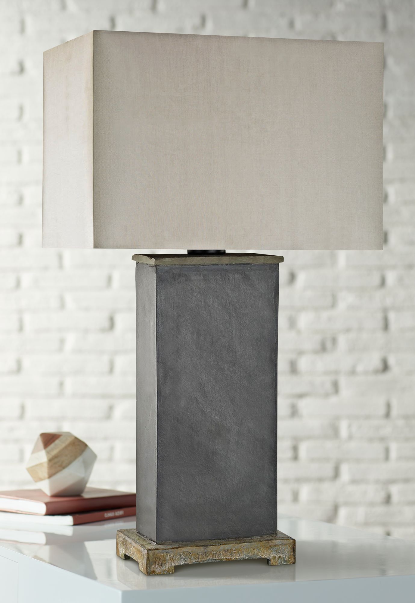 Elliot Bay Gray Slate Modern Outdoor Table Lamp 9T383 Lamps Plus
