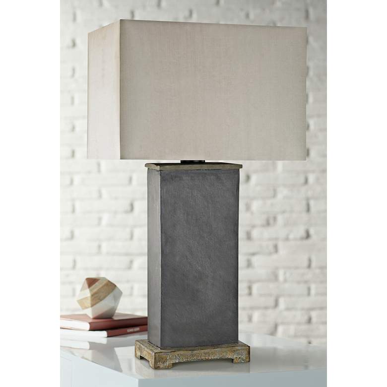 Image 1 Elliot Bay Gray Slate Modern Outdoor Table Lamp