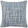Elliot Blue Ivory Basketweave 22" Square Decorative Pillow