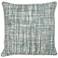 Elliot Green and Ivory Basketweave 22" Square Throw Pillow